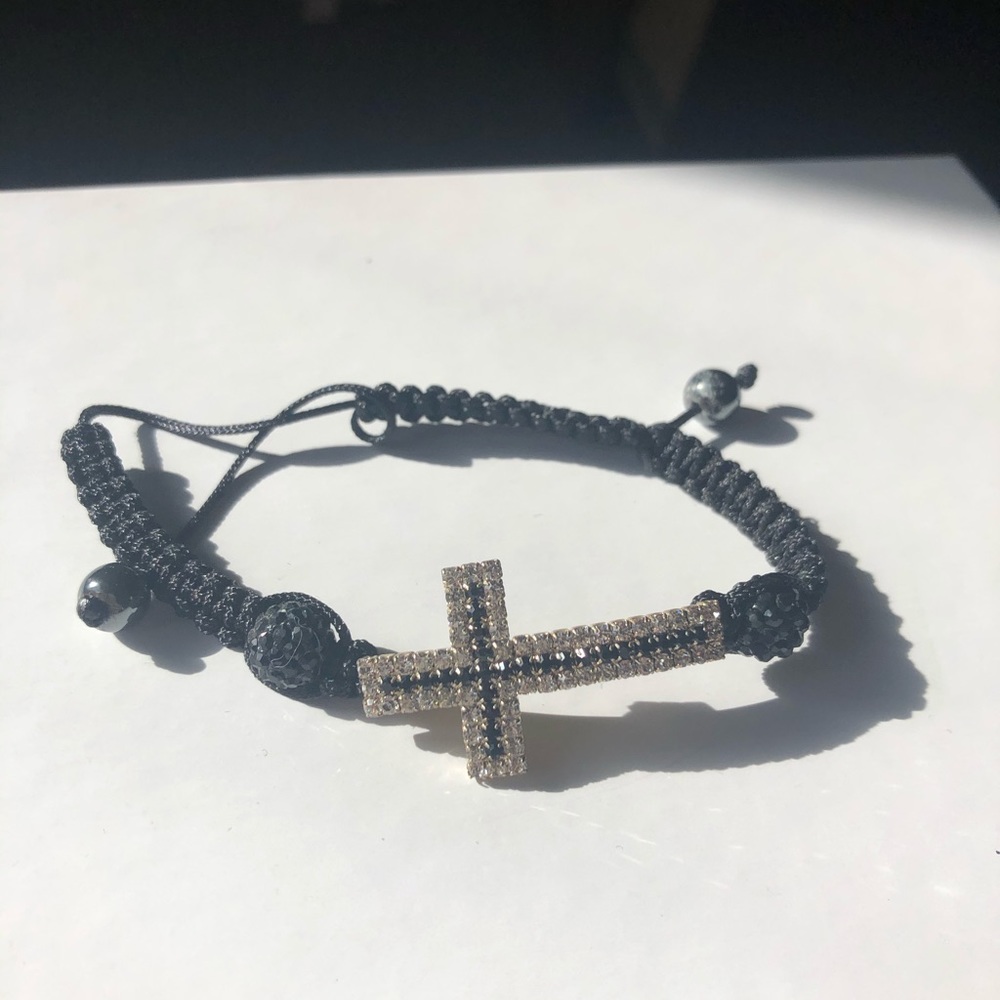 Black and silver cross Bracelet